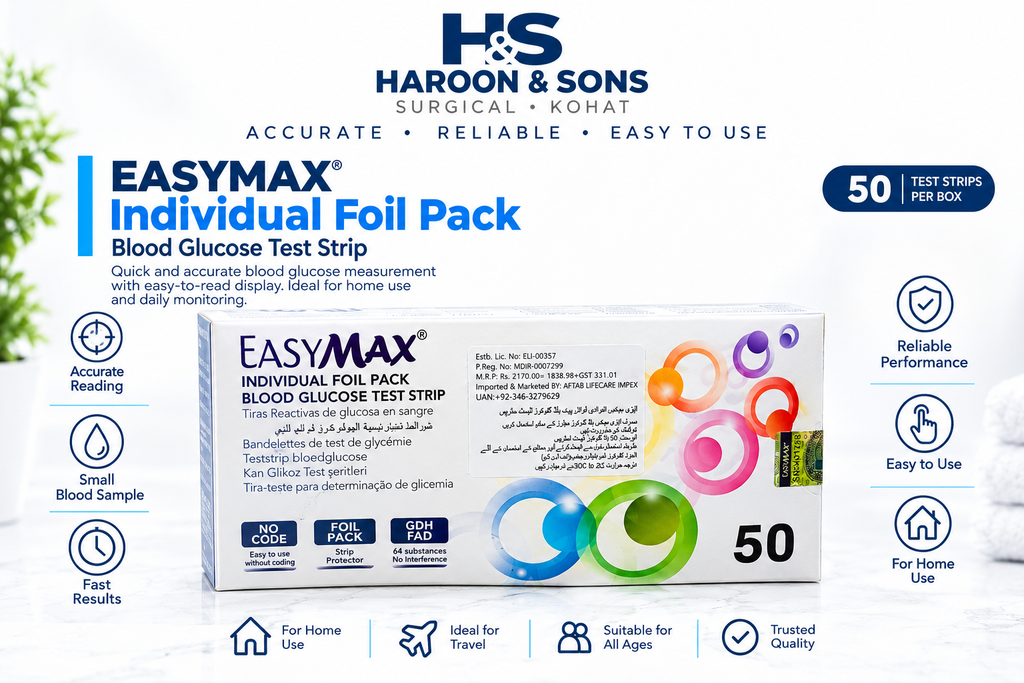 EASYMAX Blood Glucose Test Strips – 50 Tests