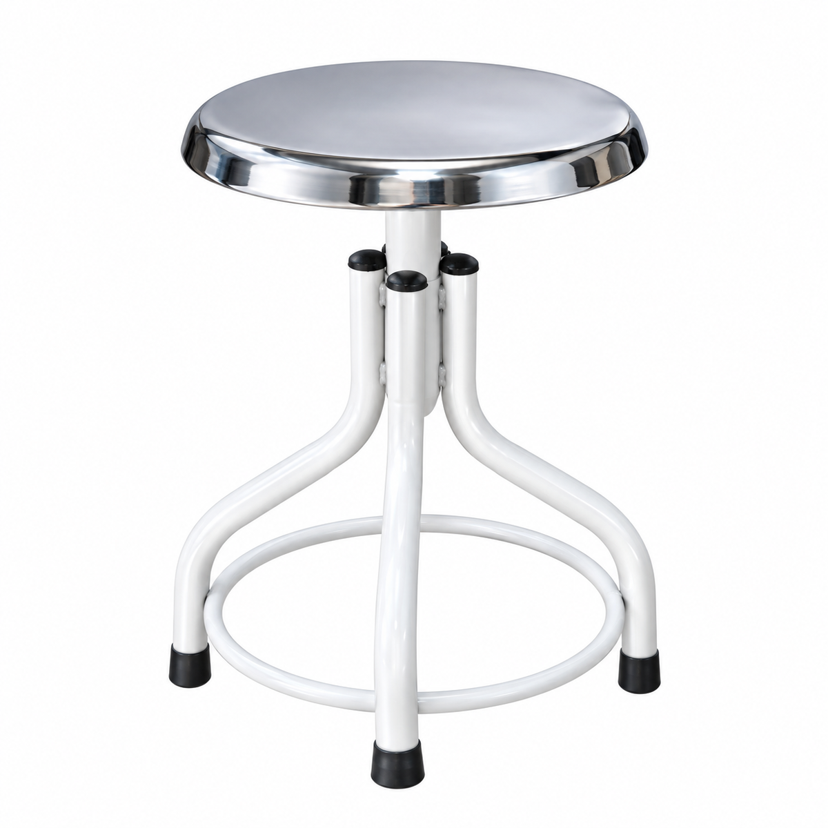 Stainless Steel Medical Stool – White