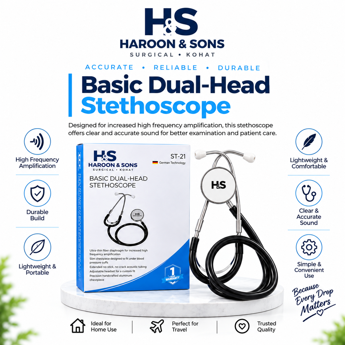 Medico ST-21 Basic Dual-Head Stethoscope