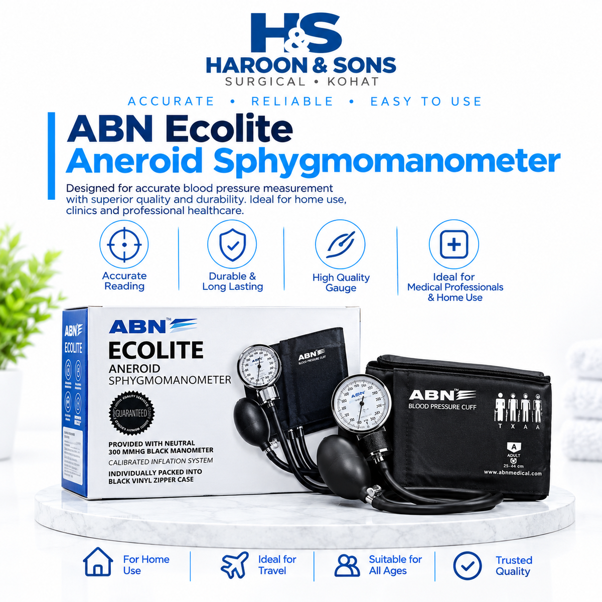 ABN Ecolite Aneroid Sphygmomanometer