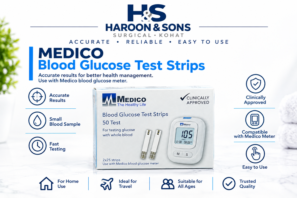 Medico Blood Glucose Test Strips – 50 Tests