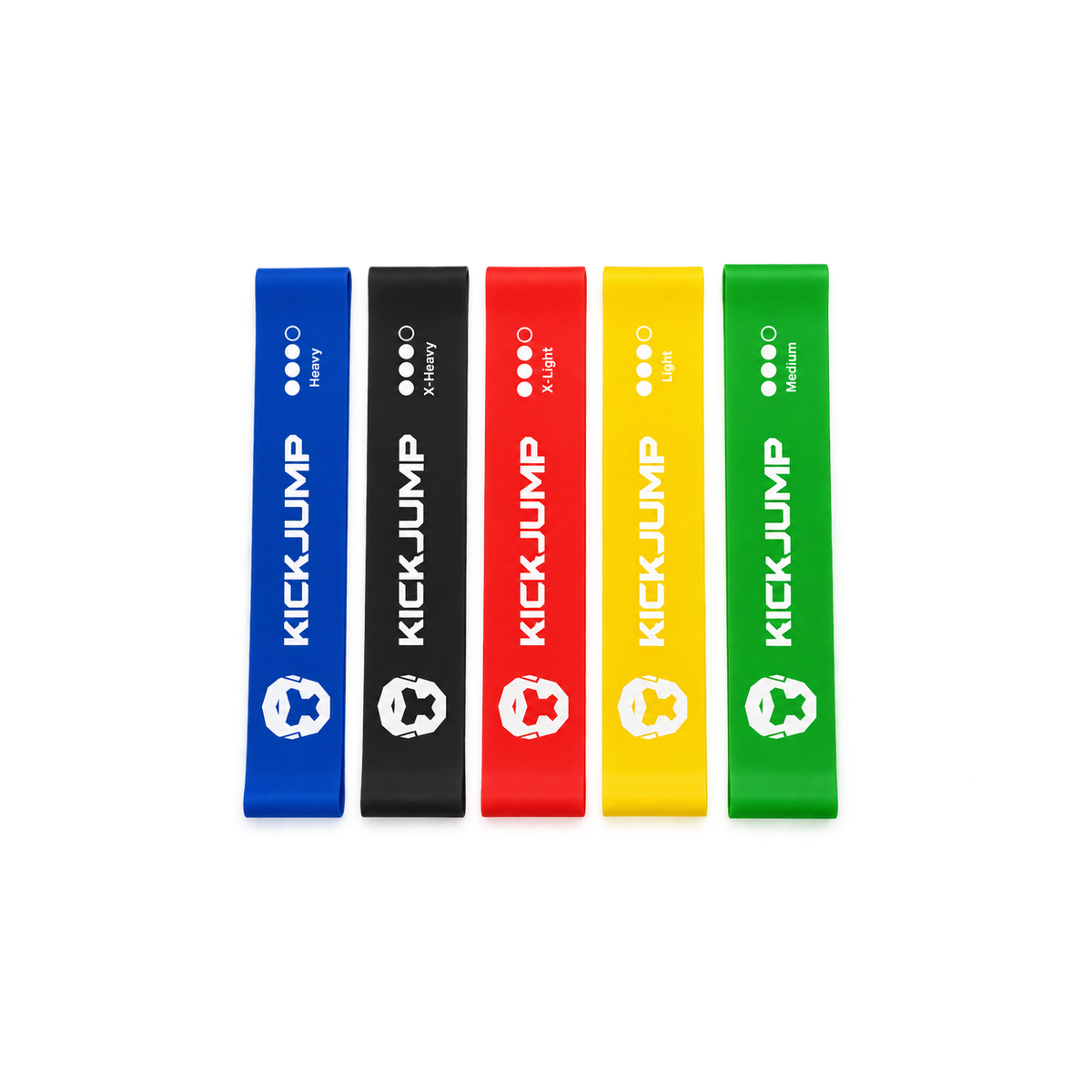 KICKJUMP Resistance Exercise Loop Bands Set (5 Resistance Levels)